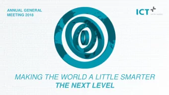 THE NEXT LEVEL  Cautionary Statement  Any forward-looking statements in this presentation  factors