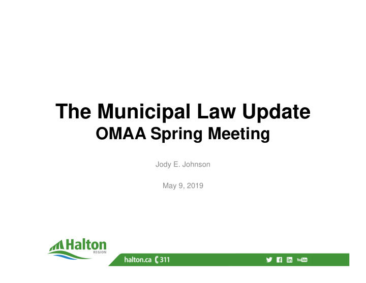 the municipal law update