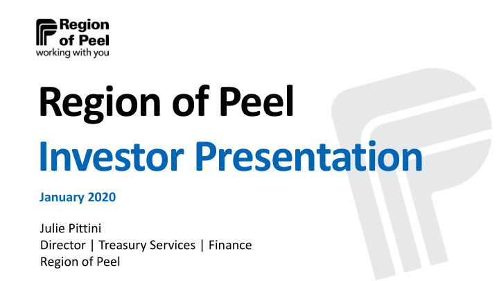 region of peel investor presentation