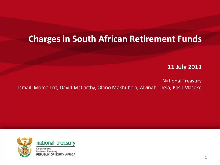 charges in south african retirement funds
