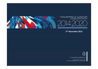 2 nd November 2015 7 th May 2014  Asylum, Migration and Integration  Fund  National Programme for