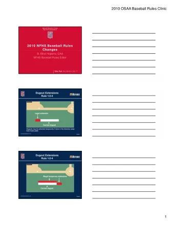 2010 OSAA Baseball Rules Clinic  National Federation of State  High School Associations  2010 NFHS