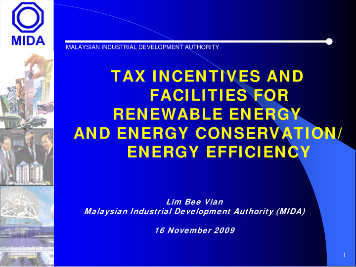 tax incentives and facilities for renewable energy and
