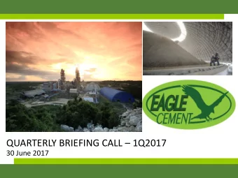 QUARTERLY BRIEFING CALL  1Q2017  30 June 2017  Financial Performance  Net Sales  EBITDA  3,768.9