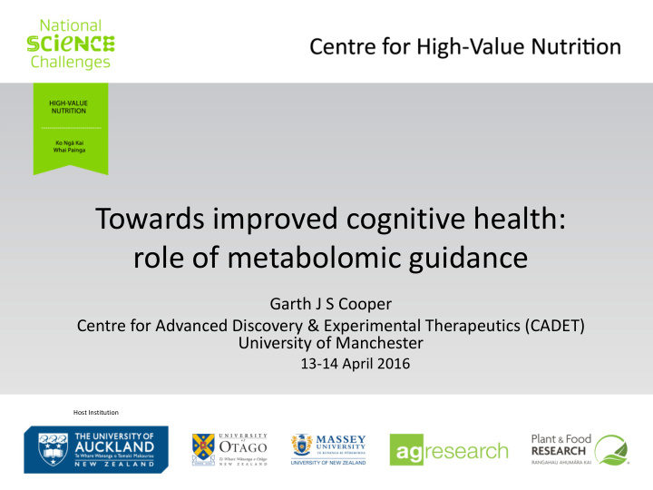 towards improved cognitive health role of metabolomic