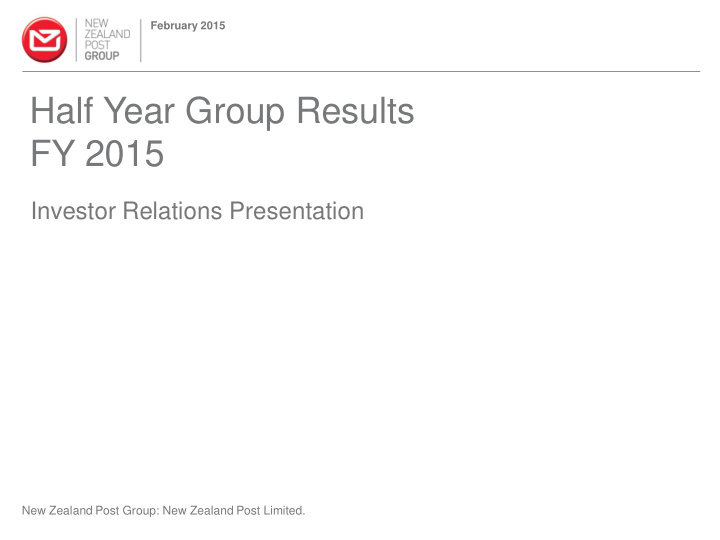 february 2015 half year group results fy 2015 investor