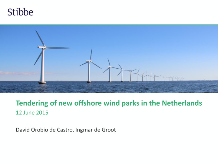 tendering of new offshore wind parks in the netherlands