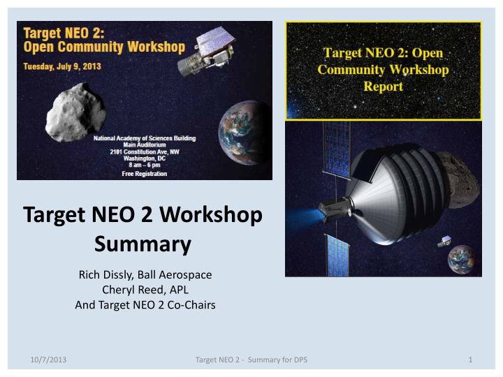 target neo 2 workshop summary