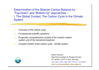 Determination of the Siberian Carbon Balance by  Top-Down and Bottom-Up Approaches -