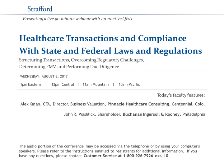 healthcare transactions and compliance