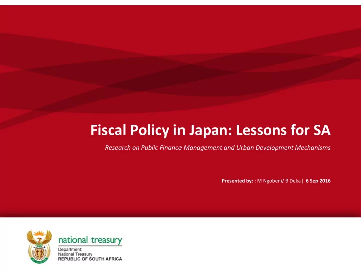 fiscal policy in japan lessons for sa