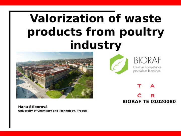 valorization of waste products from poultry industry