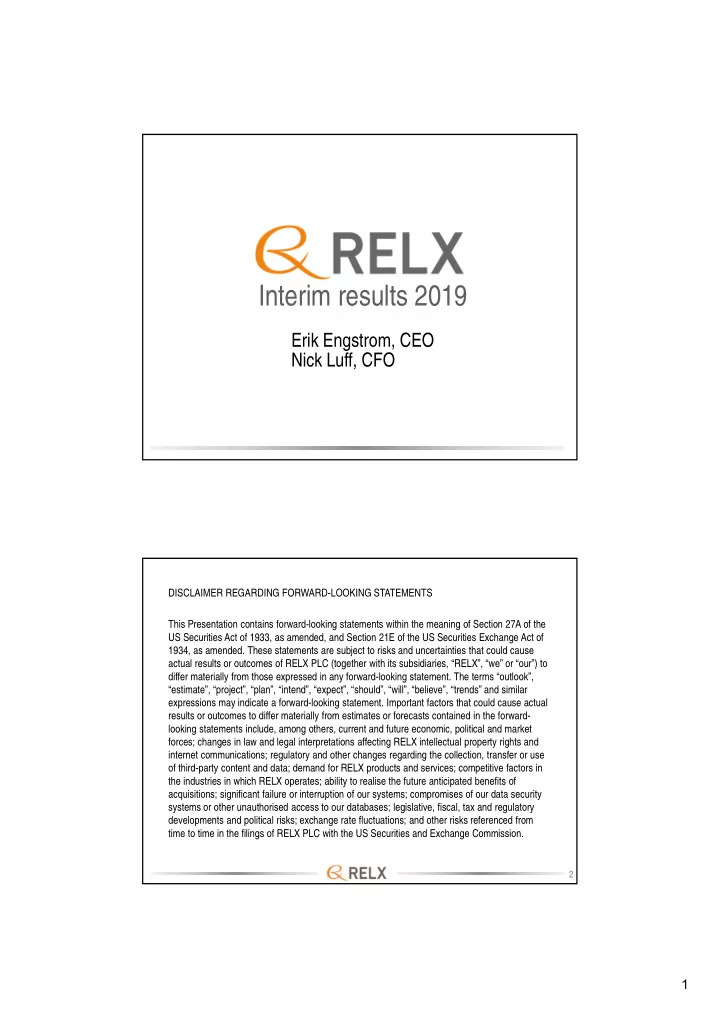 interim results 2019