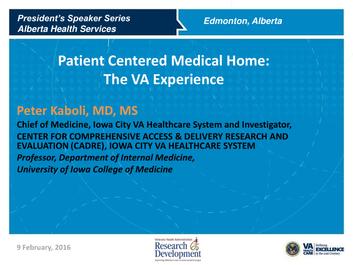 patient centered medical home the va experience