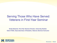 serving those who have served veterans in first year