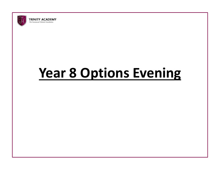 year 8 options evening preparing for success