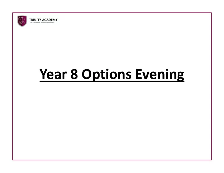 year 8 options evening preparing for success