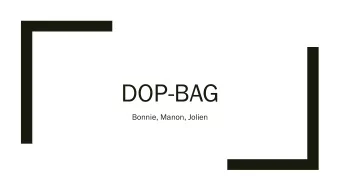 DOP-BAG  Bonnie, Manon, Jolien  Dopper   Dutch brand  producing bottles   Brand
