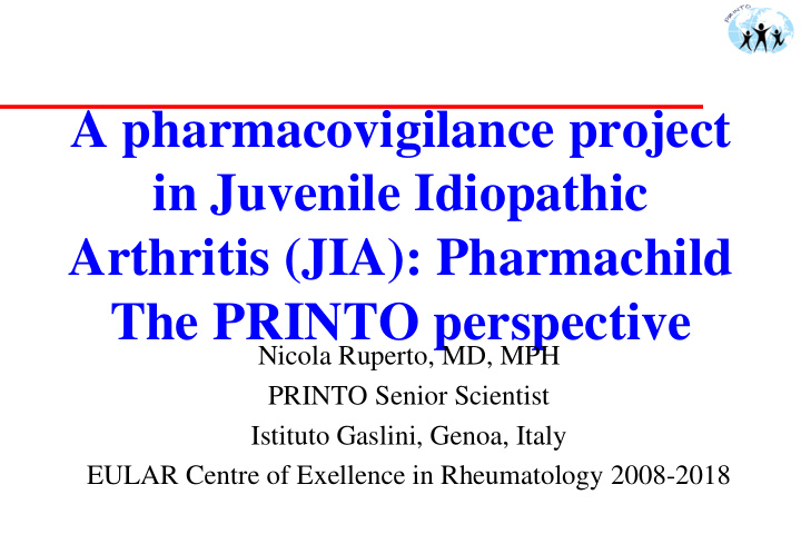 a pharmacovigilance project in juvenile idiopathic