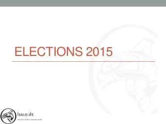 ELECTIONS 2015  Overview  Treaty conveyed self governance rights  Elections every 4 years