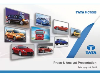 Press &amp; Analyst Presentation  February 14, 2017  Tata Motors  Statements in this presentation