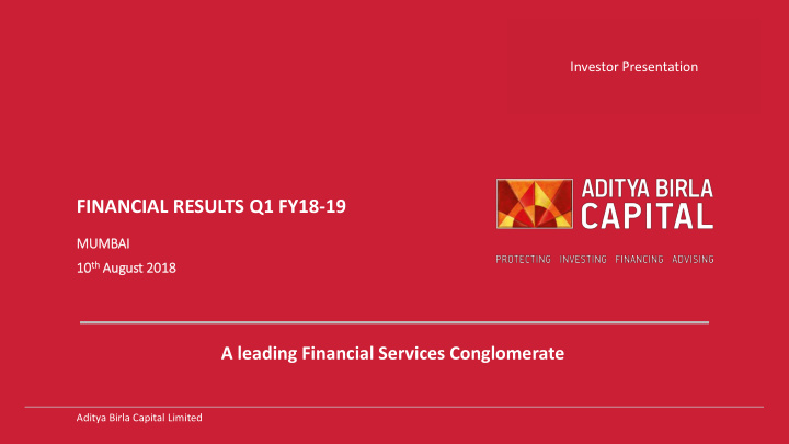 financial results q1 fy18 19