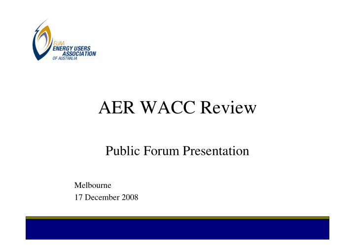 aer wacc review