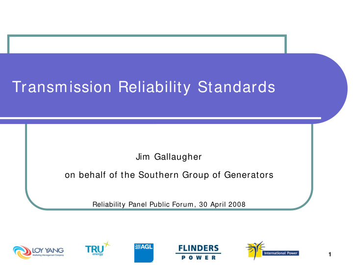 transmission reliability standards