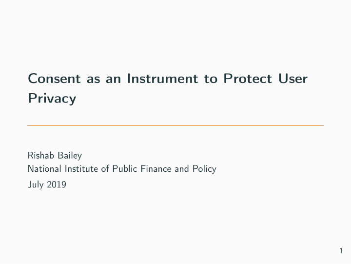 consent as an instrument to protect user privacy