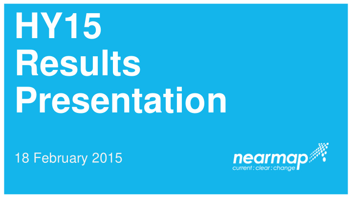 hy15 results presentation