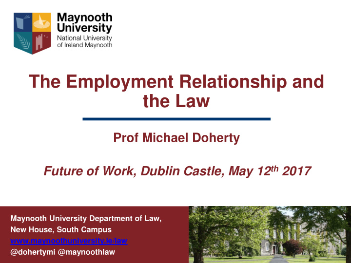 the employment relationship and the law