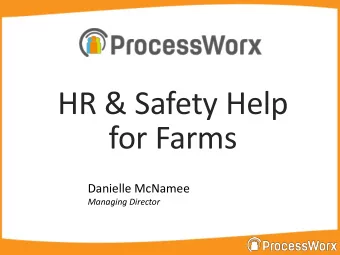 HR &amp; Safety Help  for Farms  Danielle McNamee  Managing Director  Human Resources  Recent
