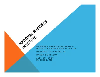 B U S I N E S S  O P E  N E S S  O P E R A T I O N S  B  I O N S  B A S I C S :  C S :  M I T  M I