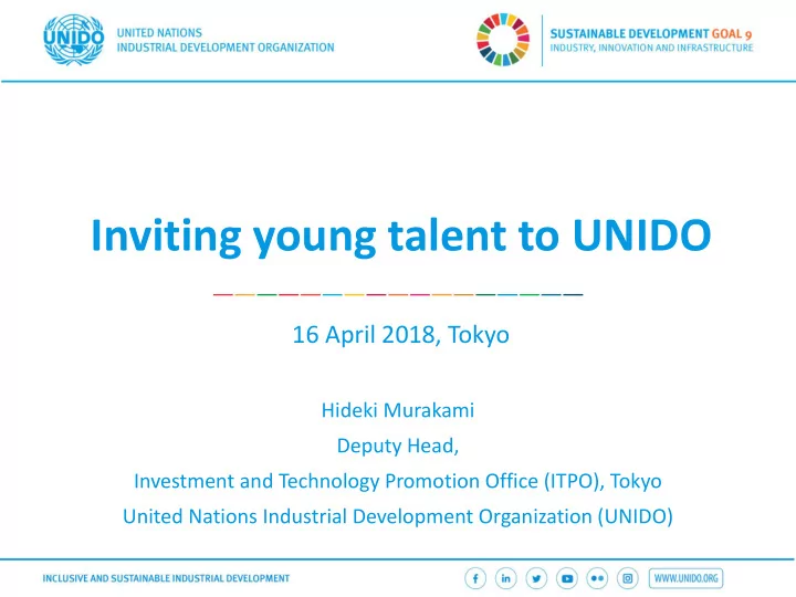 inviting young talent to unido