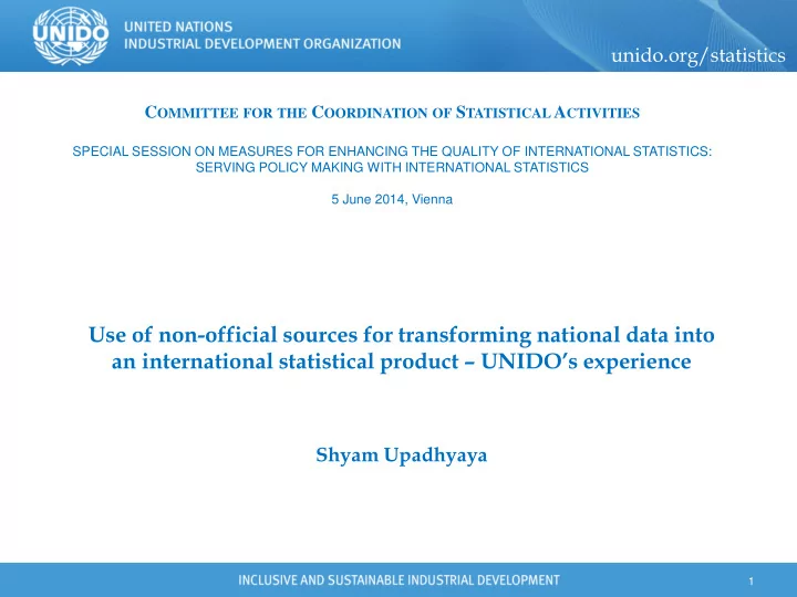 use of non official sources for transforming national