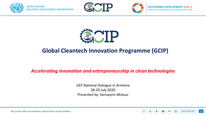 global cleantech innovation programme gcip