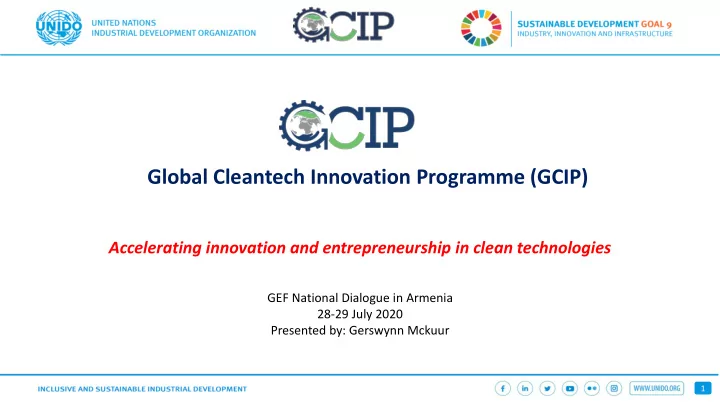global cleantech innovation programme gcip