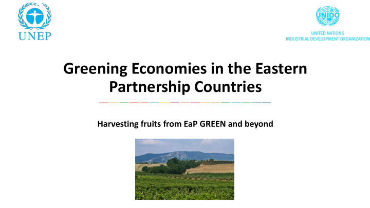 greening economies in the eastern partnership countries