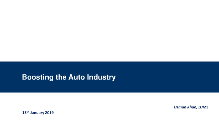 boosting the auto industry