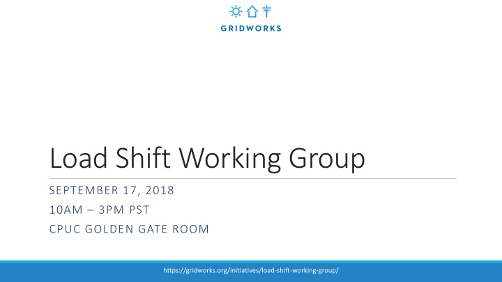 load shift working group