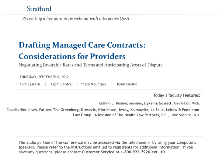 drafting managed care contracts