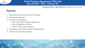 Agenda  1. Introduction and overview of TPA changes  2. Terminology changes  3. Overview of changes