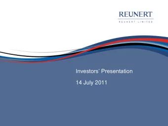 14 July 2011  Agenda  1.  Welcome  NCW  2.  ECN Acquisition  NCW  3.  Nashua  NCW  4.  Nashua Group