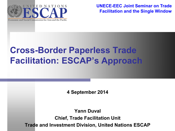 cross border paperless trade facilitation escap s approach
