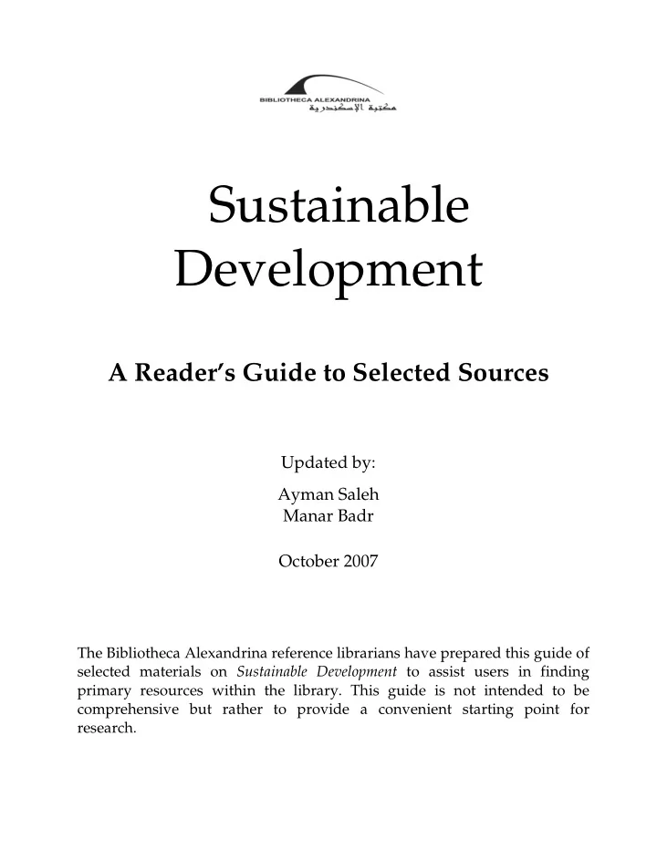 sustainable development
