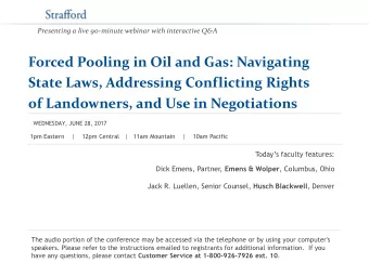 Forced Pooling in Oil and Gas: Navigating  State Laws, Addressing Conflicting Rights of Landowners,