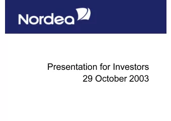 Contents  Press slides  Page 3  Financial highlights Q3/03  Page 17  Credit quality  Page