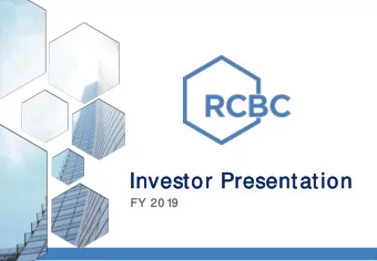 Investor Presentation  FY 20 19  DISCLAIMER  ANY INVESTMENT DECISION TO PURCHASE SECURITIES IN THE