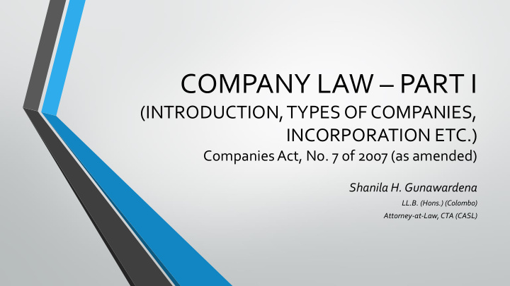 company law part i