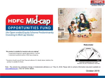October 2019  1  What are Mid-caps Stock Universe  Market Cap Range #  &gt;Rs. 28,920 Cr Large